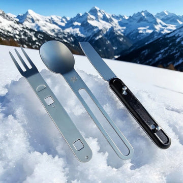 3-Piece Pure Titanium Camping Cutlery Set – Lightweight, Portable & Durable